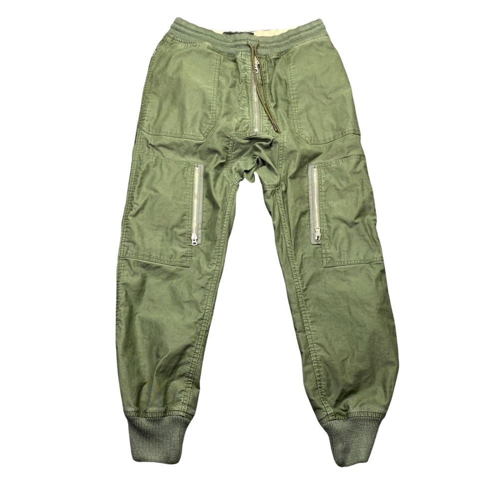 NLST F/W15 Olive Green Japanese Cotton Cargo Jogger Pants Mens Small Utility Zip